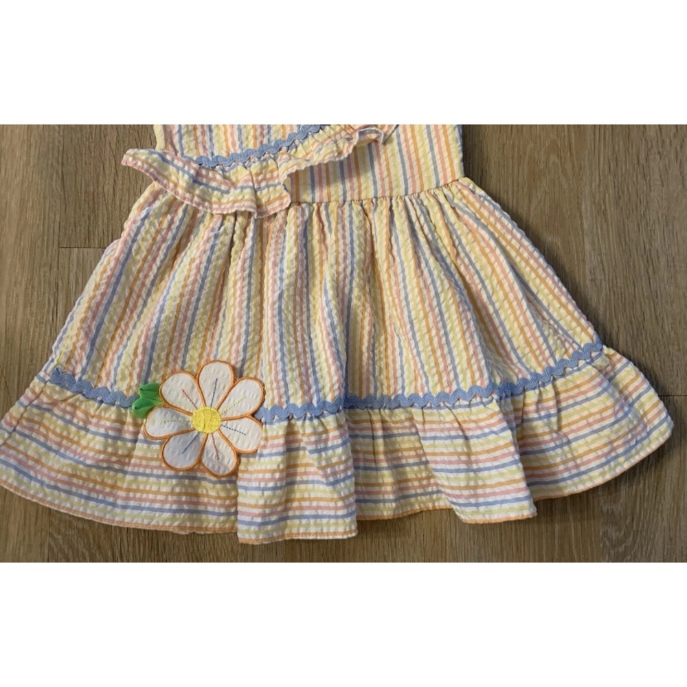 (NWT) Good Lad Girl’s Size 2T Blue & Pink Ruffled Tiered Sundress With Flowers - Picture 4 of 8
